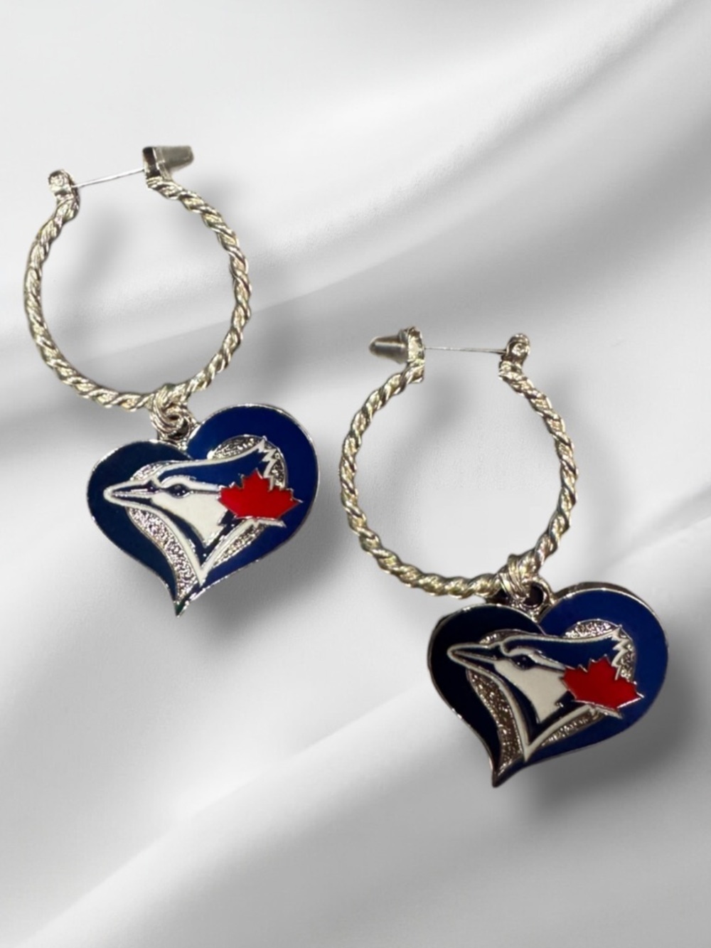 $10 Add-on | Blue Jays Hoop Earrings - Picture 4 of 12